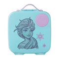 Light blue lunchbox with Elsa from Frozen on a white background