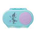 Light blue snack container with purple circle and Olaf design on a white background