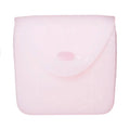 Pink silicone food pocket on a white background