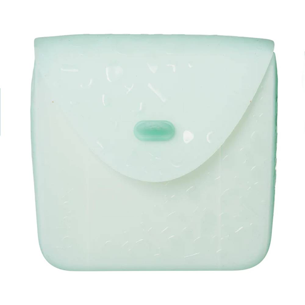 Light green food pocket with a green center on a white background