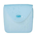 Blue silicone pouch on a white background
