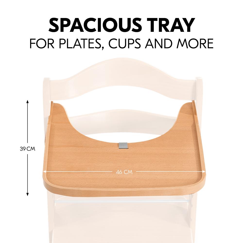 Alpha Wooden High Chair Tray - Natural