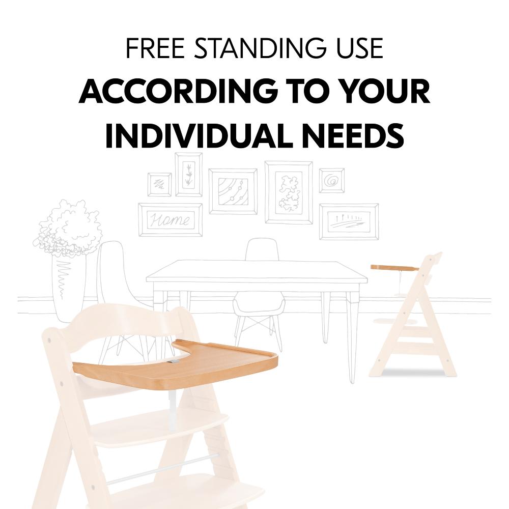 Alpha Wooden High Chair Tray - Natural