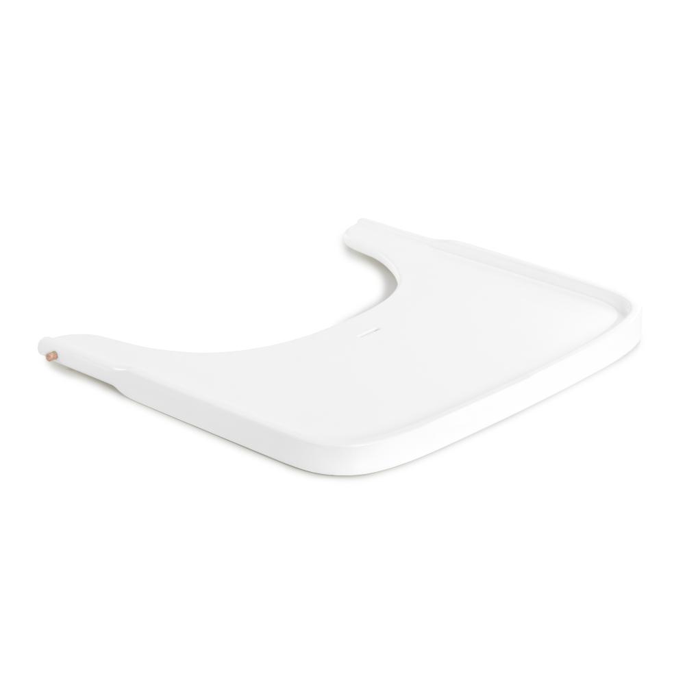 White plastichigh chair tray for Hauck on a white background