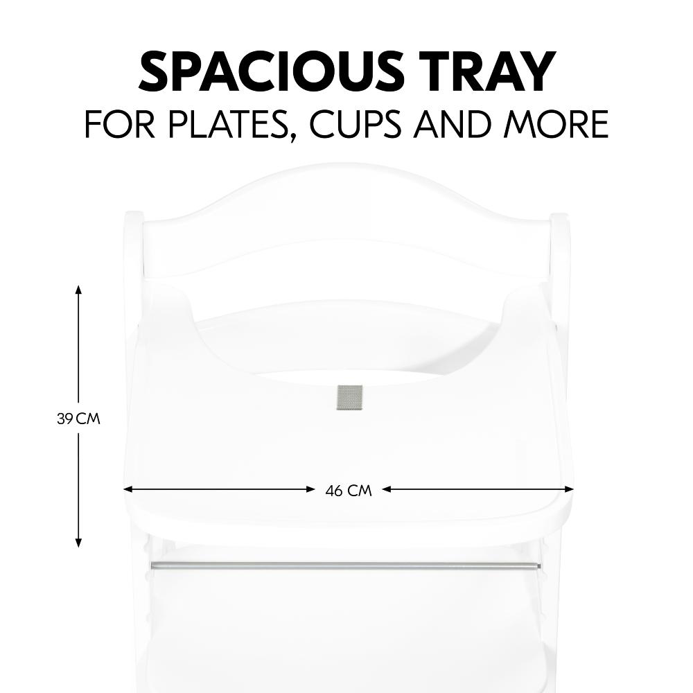 Alpha Wooden High Chair Tray - White