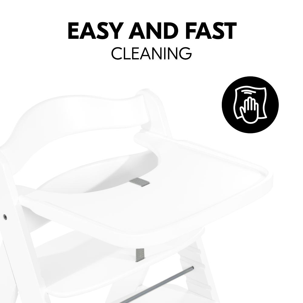 Alpha Wooden High Chair Tray - White