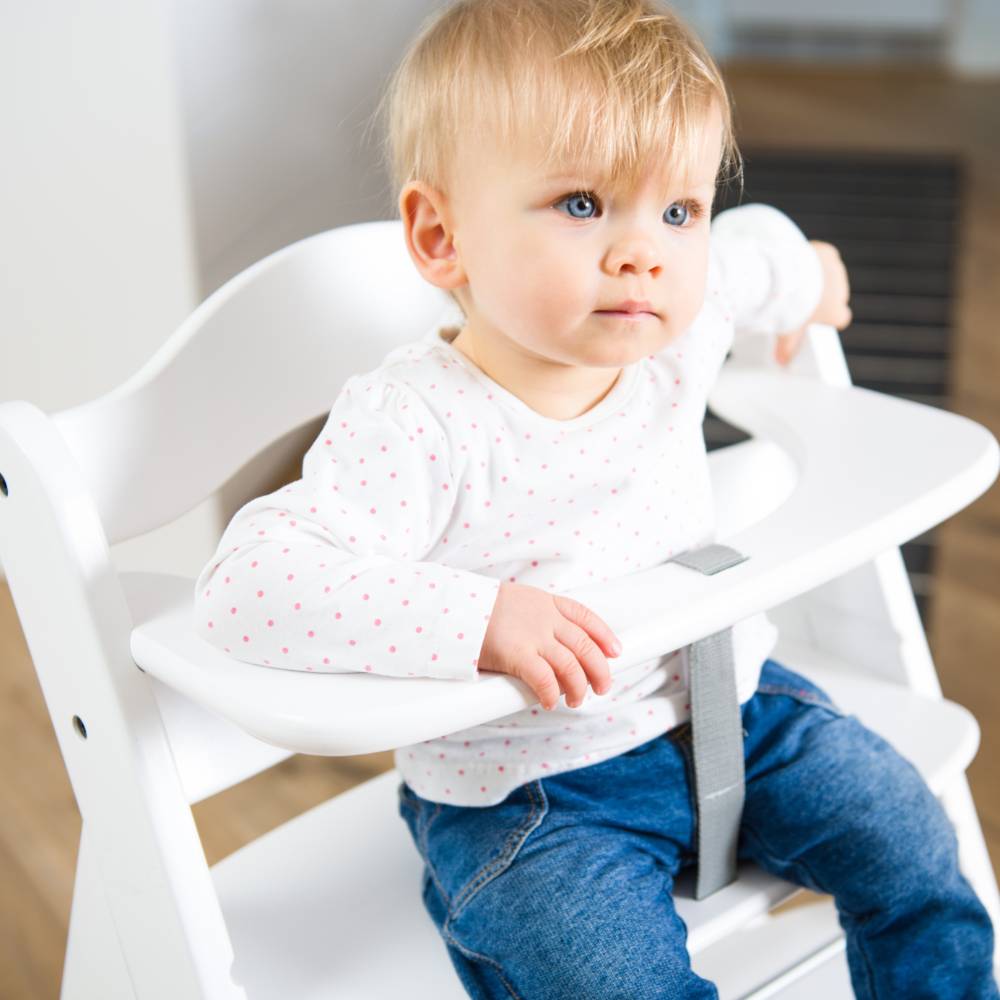 Alpha Wooden High Chair Tray - White