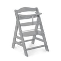 Gray Hauck wooden high chair on a white background