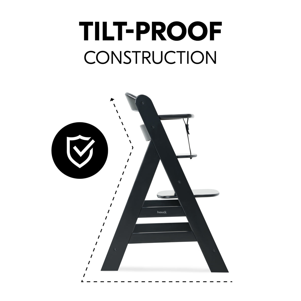 Alpha+ Wooden High Chair - Black