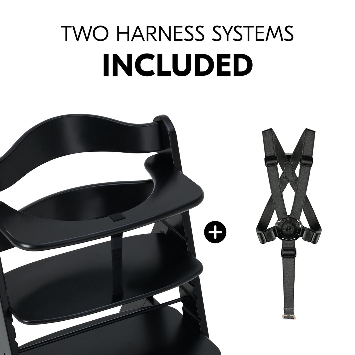 Alpha+ Wooden High Chair - Black
