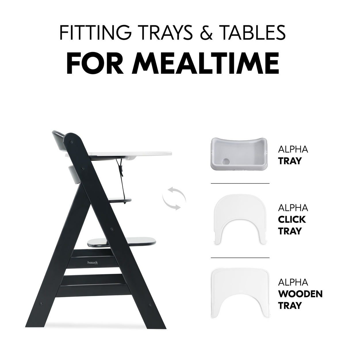 Alpha+ Wooden High Chair - Black