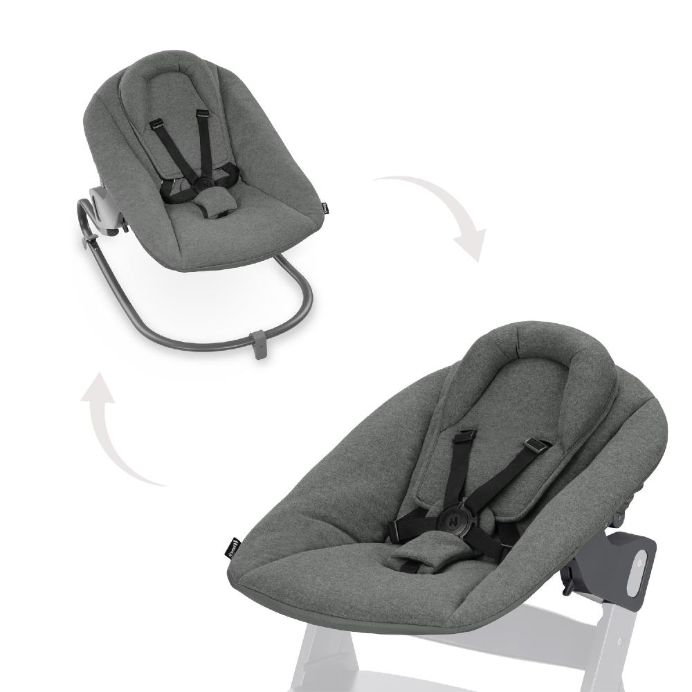 Gray Hauck baby bouncer chair on a white background