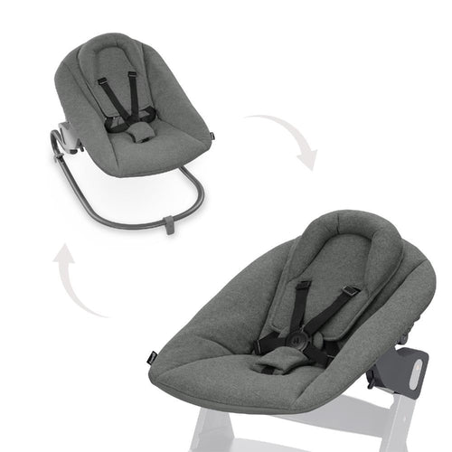 Gray Hauck baby bouncer chair on a white background