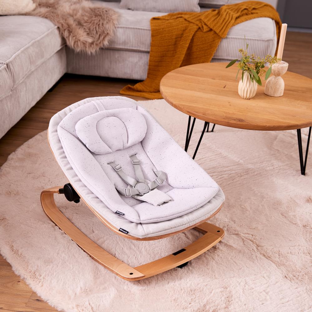 3-in-1 Wooden Bouncer Eco - Light Grey