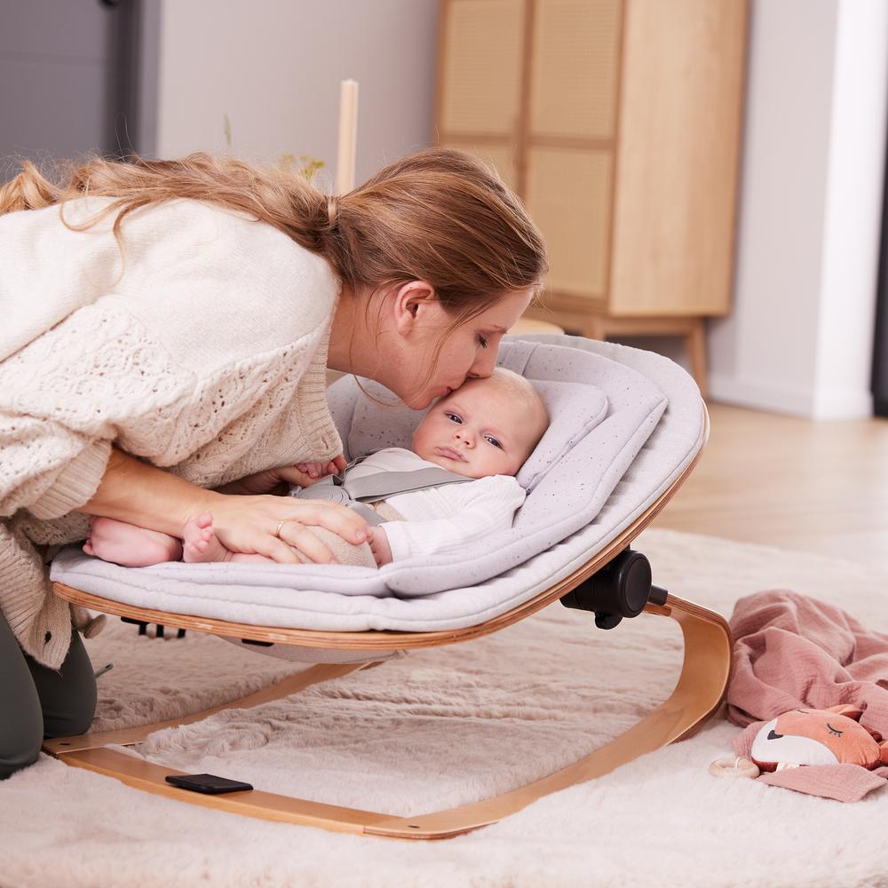 3-in-1 Wooden Bouncer Eco - Light Grey