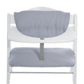 White chair with grey cushion on a white background