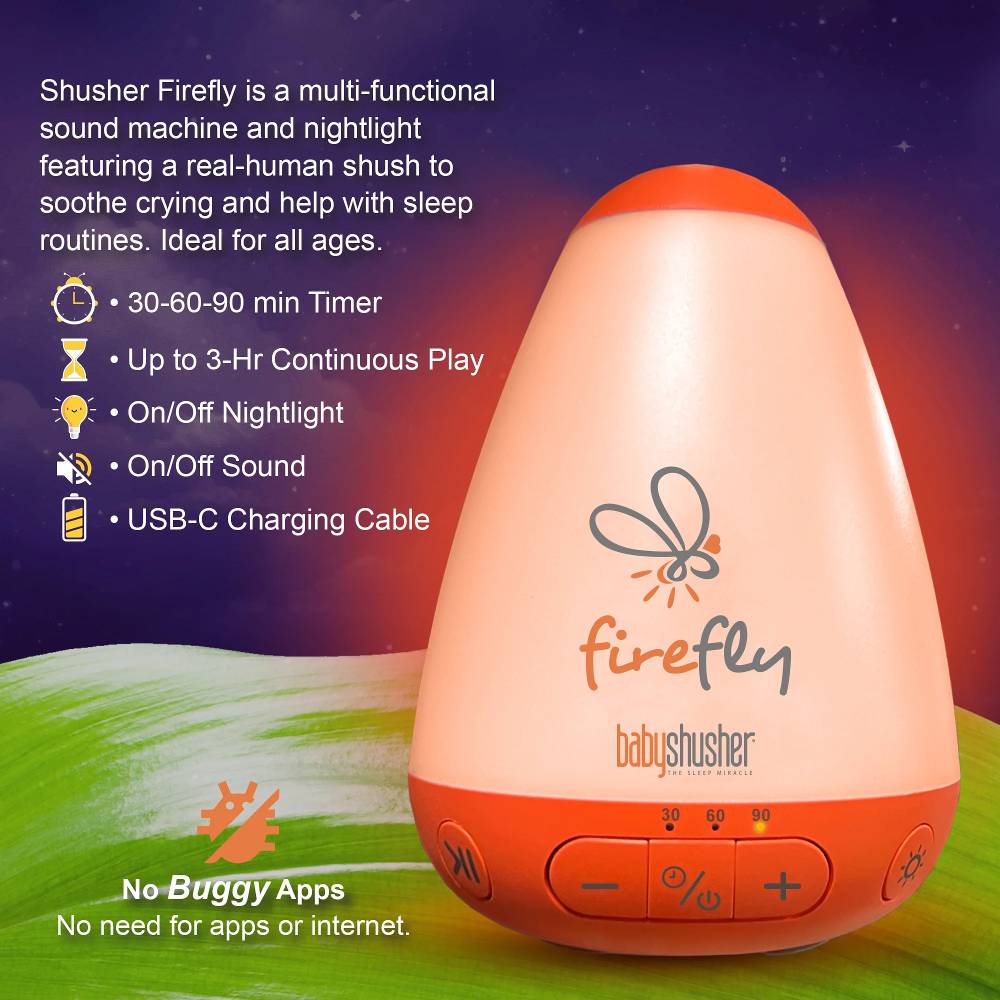 Shusher - Firefly Portable Sound Machine and Night Light