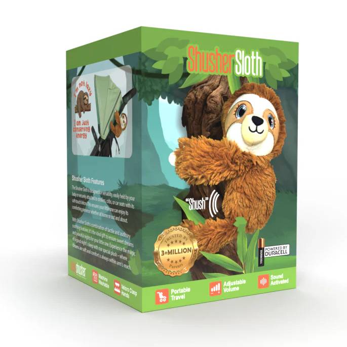 Shusher Sloth Sound Machine - Plush Soothing Companion