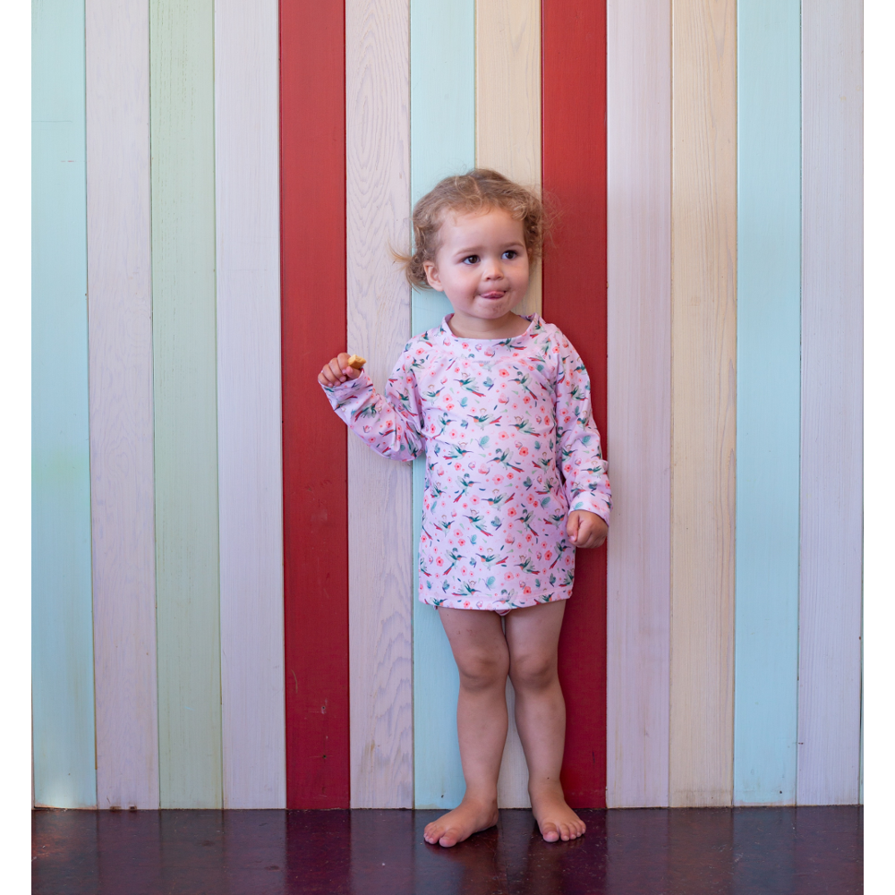 Swim Rash Vest - Pink Hummingbird