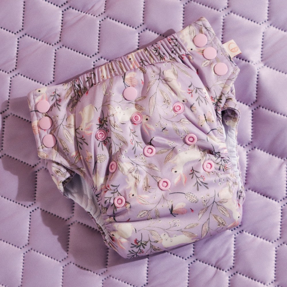 Straight Up Nappy Pants - Lilac Bunnies