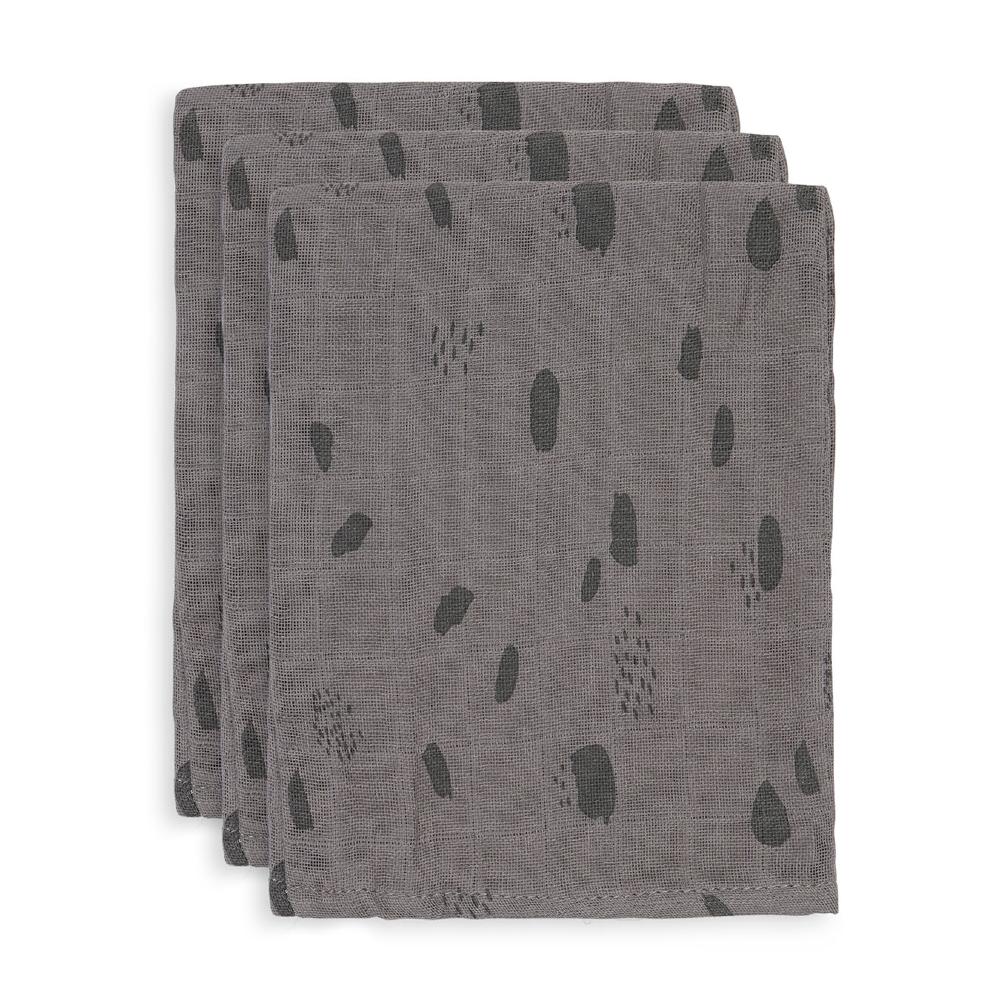 Muslin Washcloth 3pk - Spot Storm Grey