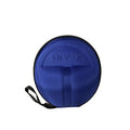 A round blue textured hard carrying case with a black zipper and black wrist strap, featuring the brand name 'BANZ' embossed on the front, set against a plain white background.