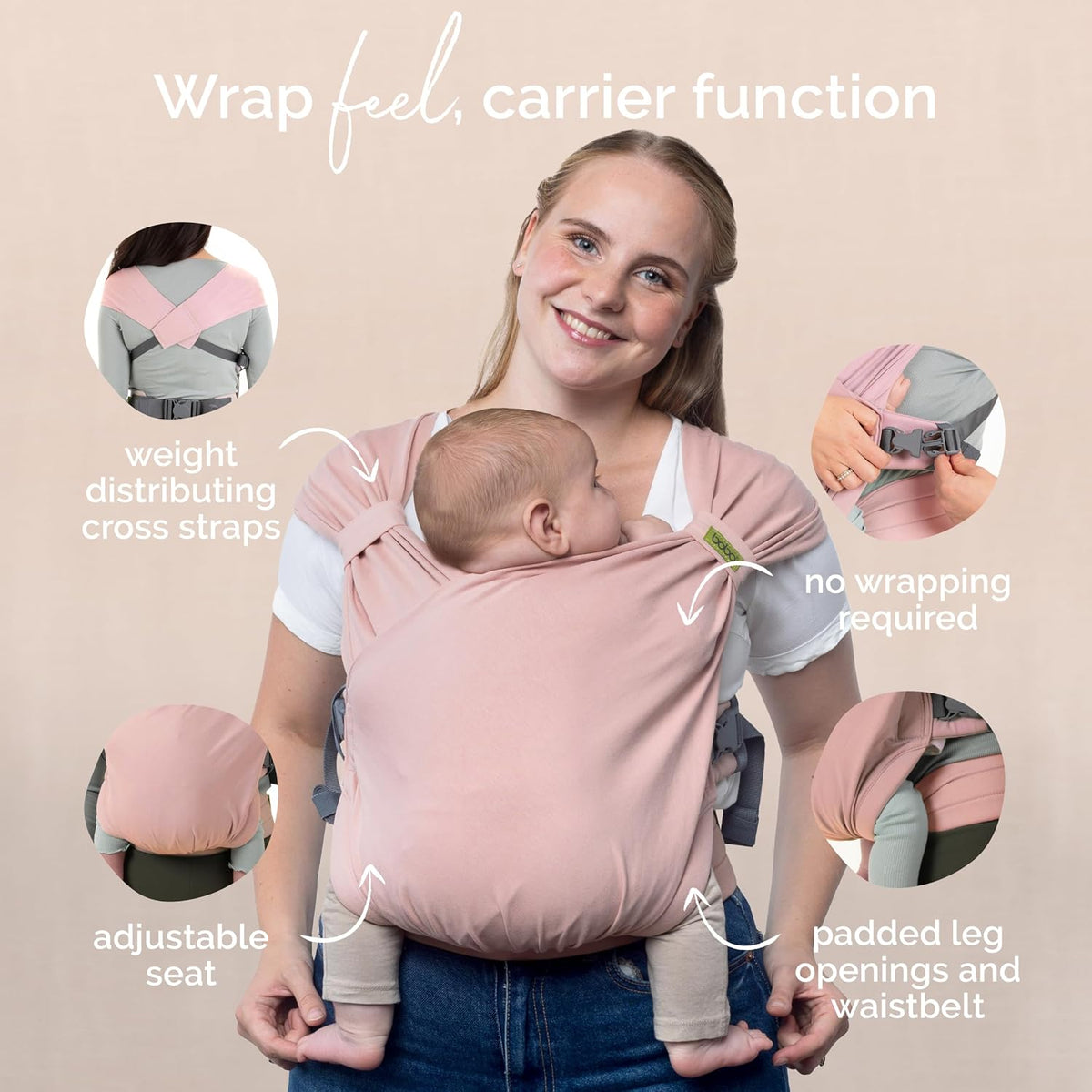 Bliss Baby Wrap Carrier - Bloom