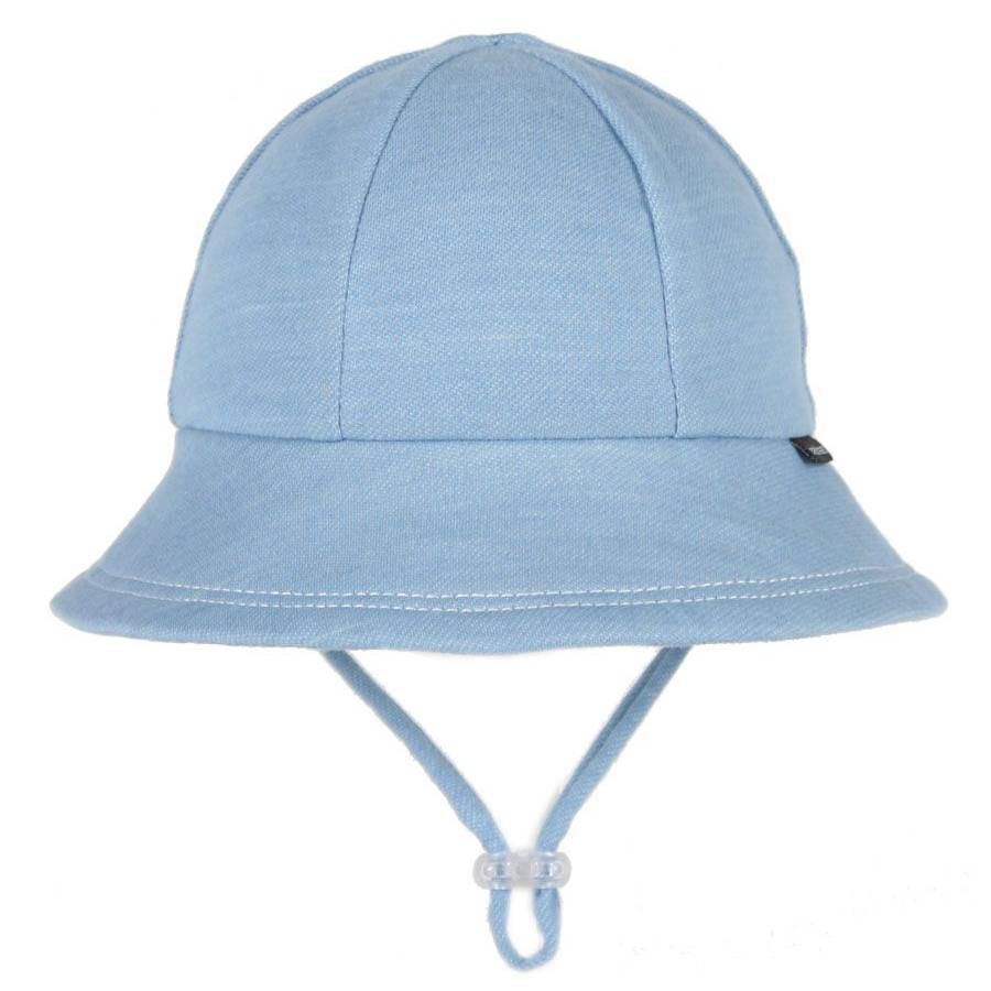 Toddler Bucket Sun Hat - Chambray on a white background