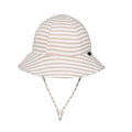 Toddler Bucket Sun Hat - Natural Stripe on a white background