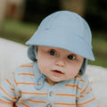 Legionnaire Flap Sun Hat - Chambray on a white background