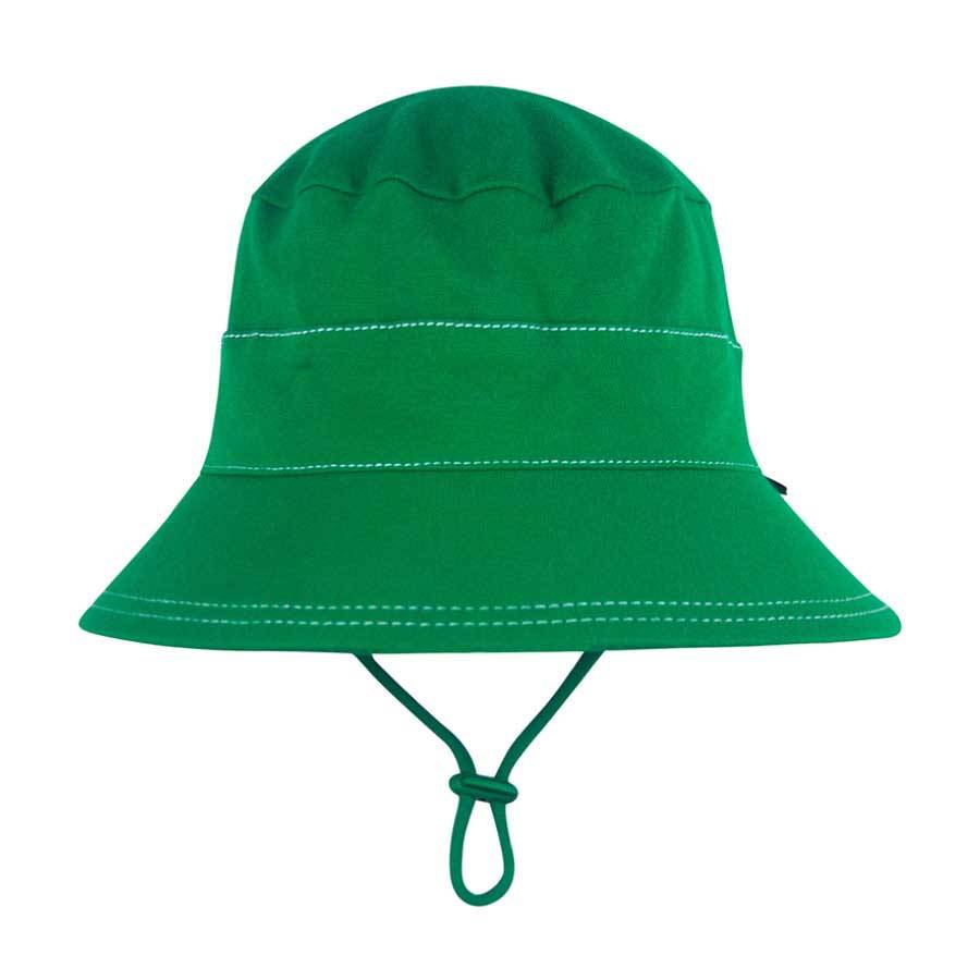 Classic Bucket Sun Hat - Green on a white background