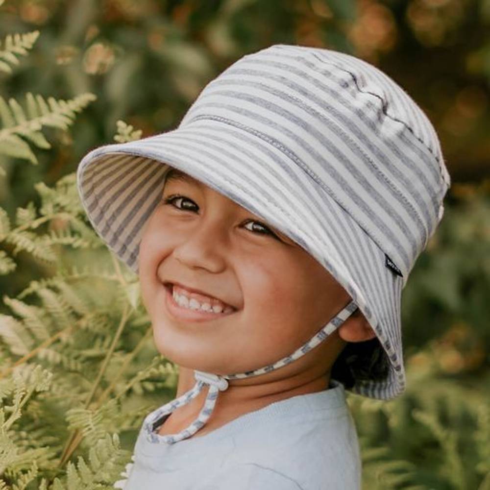Classic Bucket Sun Hat - Grey Stripe