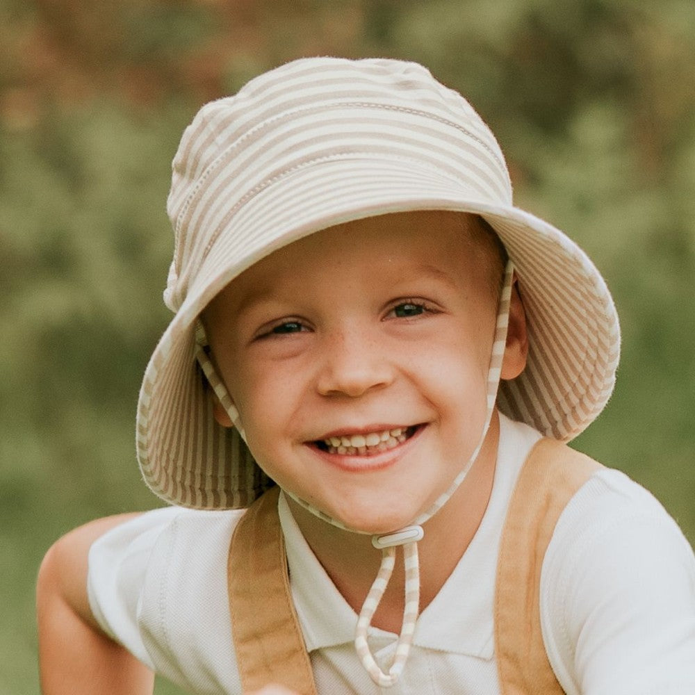 Classic Bucket Sun Hat - Natural Stripe