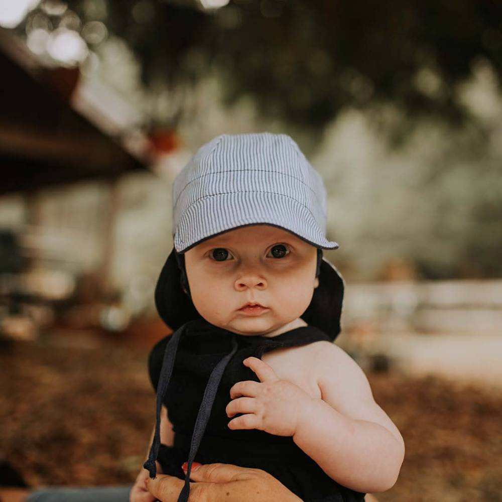 Lounger Legionnaire Reversible Flap Sun Hat - Charlie/Indigo