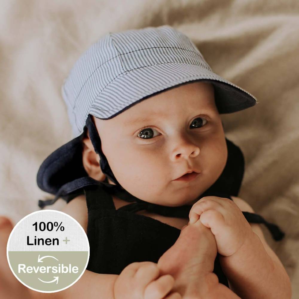 Lounger Legionnaire Reversible Flap Sun Hat - Charlie/Indigo