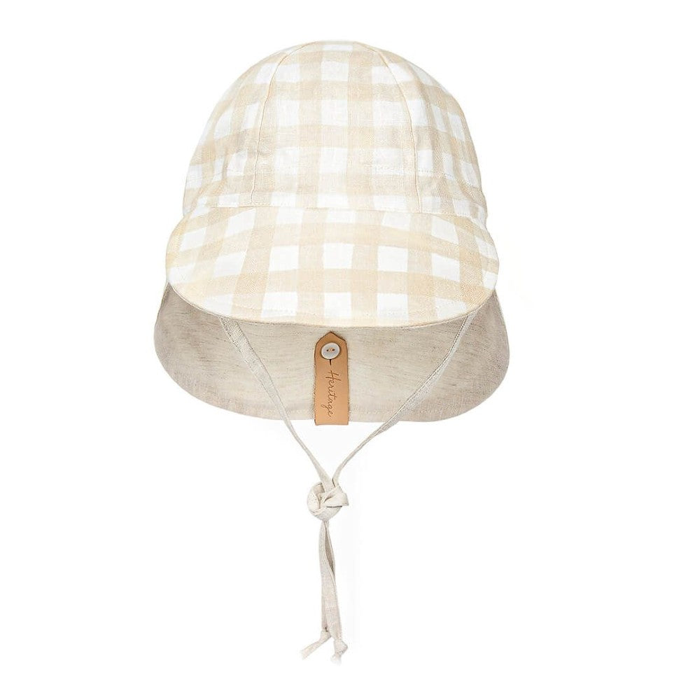 Lounger Legionnaire Reversible Flap Sun Hat - Flynn/Flax on a white background