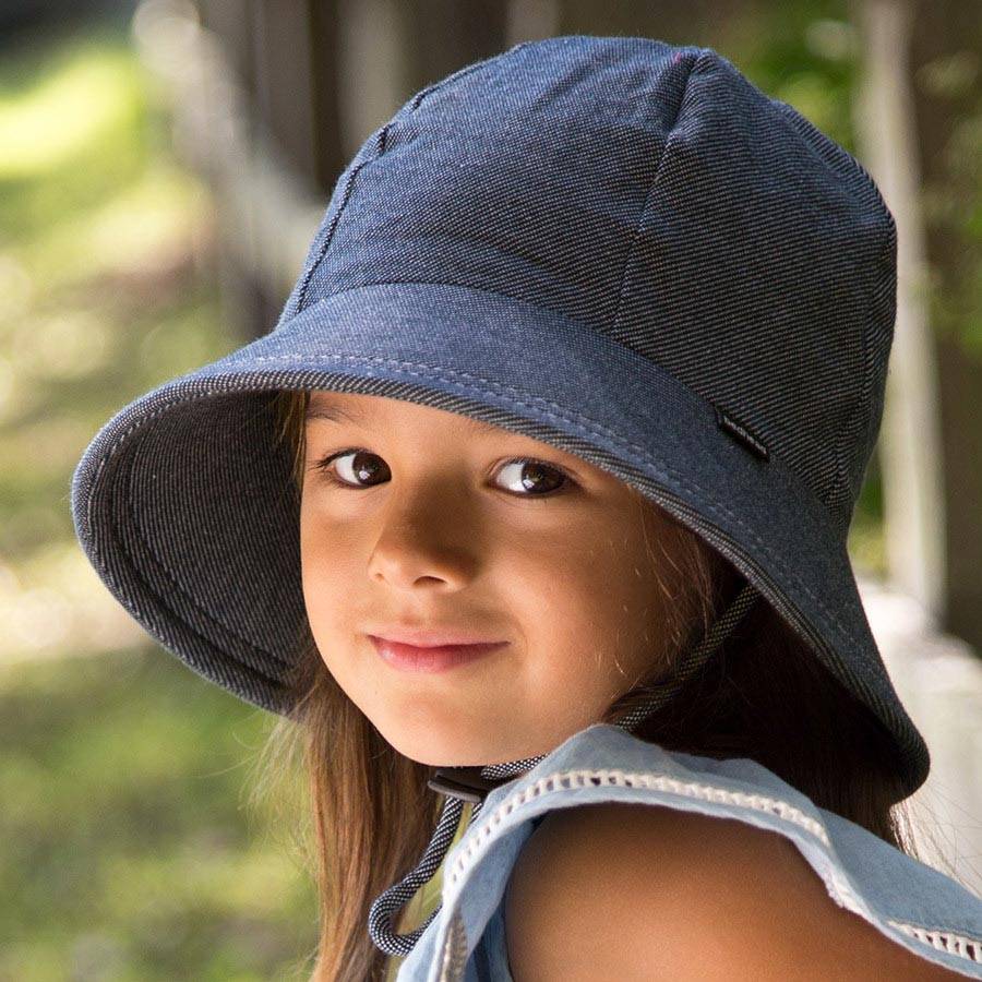 Ponytail Bucket Sun Hat - Denim