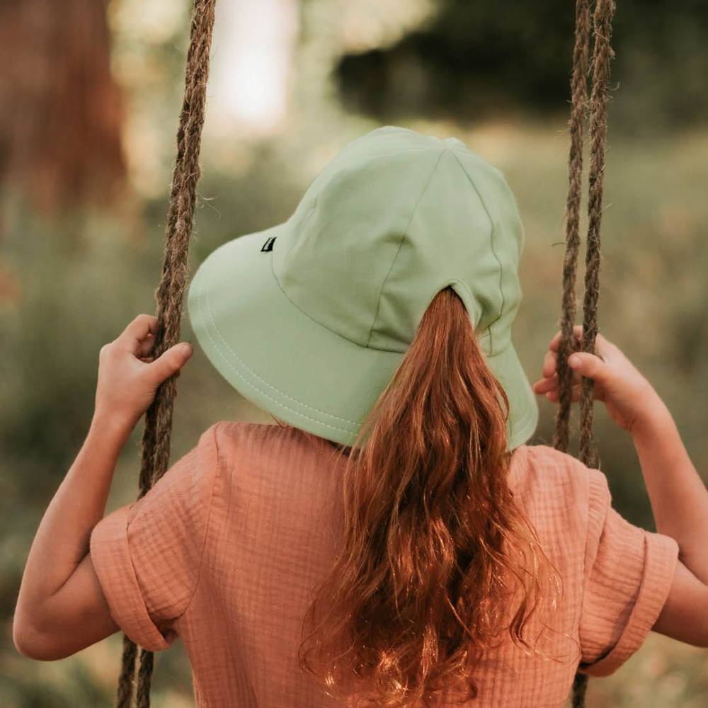 Ponytail Bucket Sun Hat - Khaki