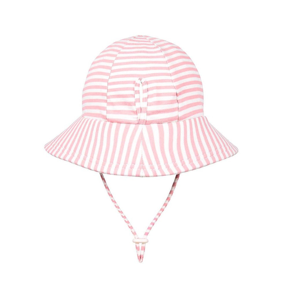 Ponytail Bucket Sun Hat - Pink Stripe