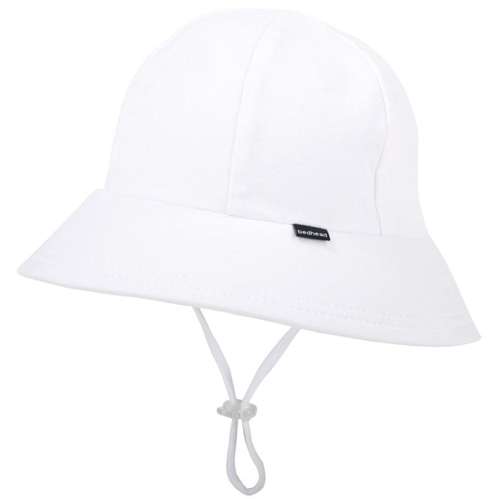 Ponytail Bucket Sun Hat - White