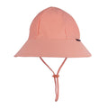 Swim Ponytail Bucket Sun Hat - Peach on a white background