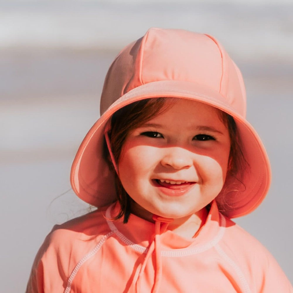 Swim Ponytail Bucket Sun Hat - Peach