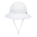 Swim Ponytail Bucket Sun Hat - White on a white background