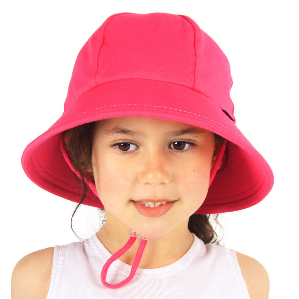 Ponytail Bucket Sun Hat - Bright Pink