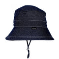Classic Bucket Sun Hat - Denim on a white background