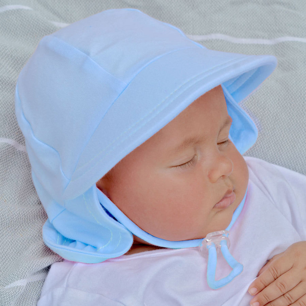 Legionnaire Flap Sun Hat - Baby Blue