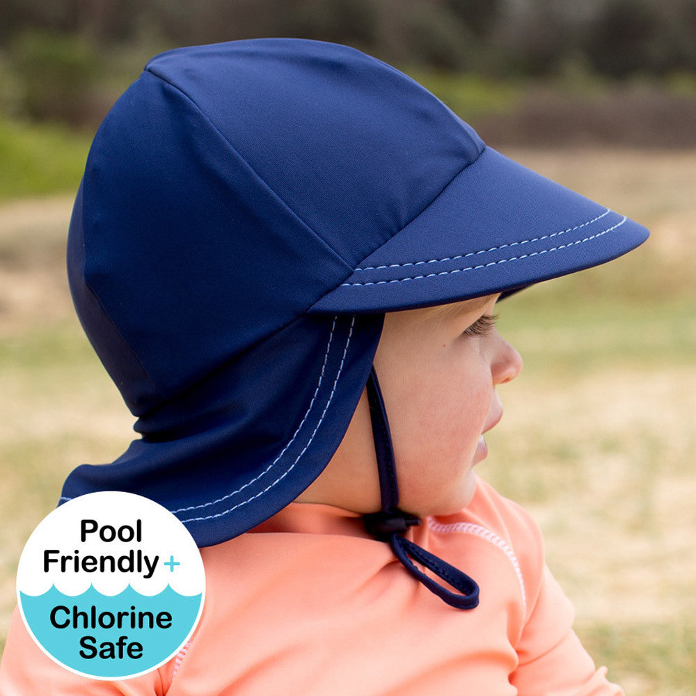 Swim Legionnaire Sun Hat - Marine on a white background