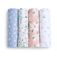 Essentials Muslin Swaddles 4pk - Butterfly Garden
