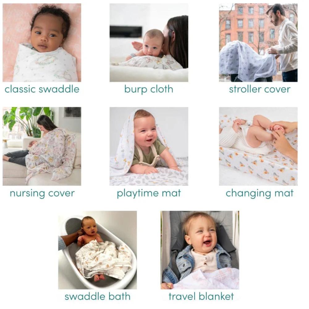 Essentials Muslin Swaddles 4pk - Space Explorers