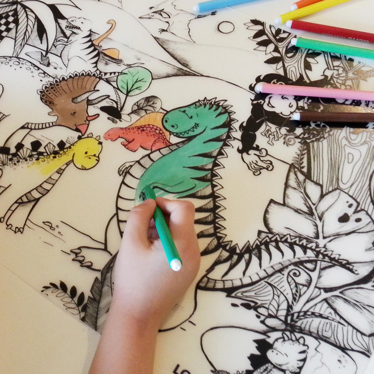 Reusable Colouring Mat - Jurassic Age
